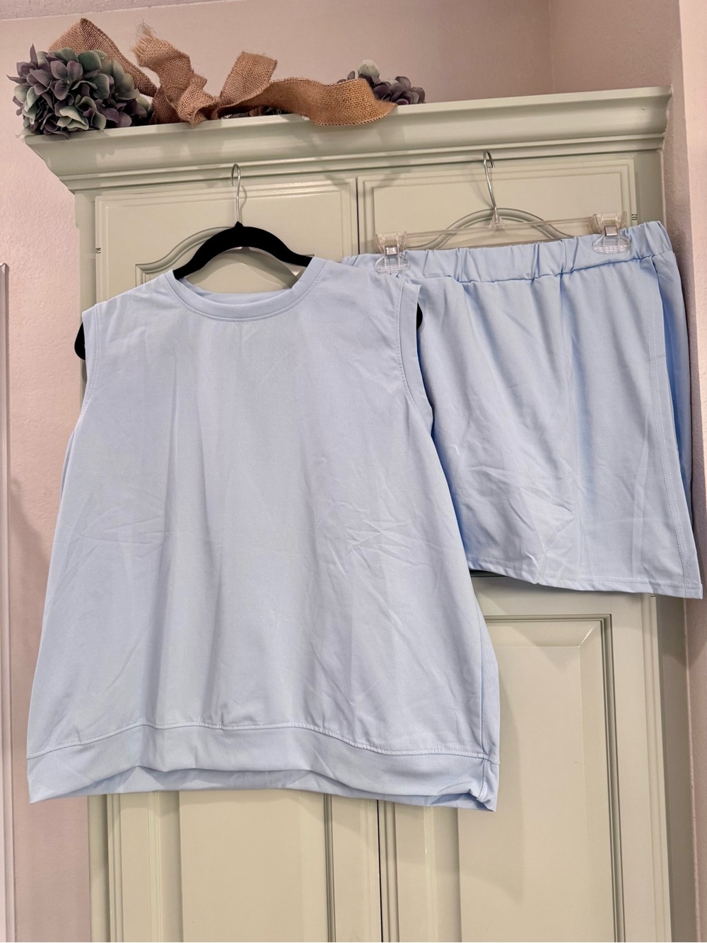 Light Blue Women's Set - Tank Top & Skort